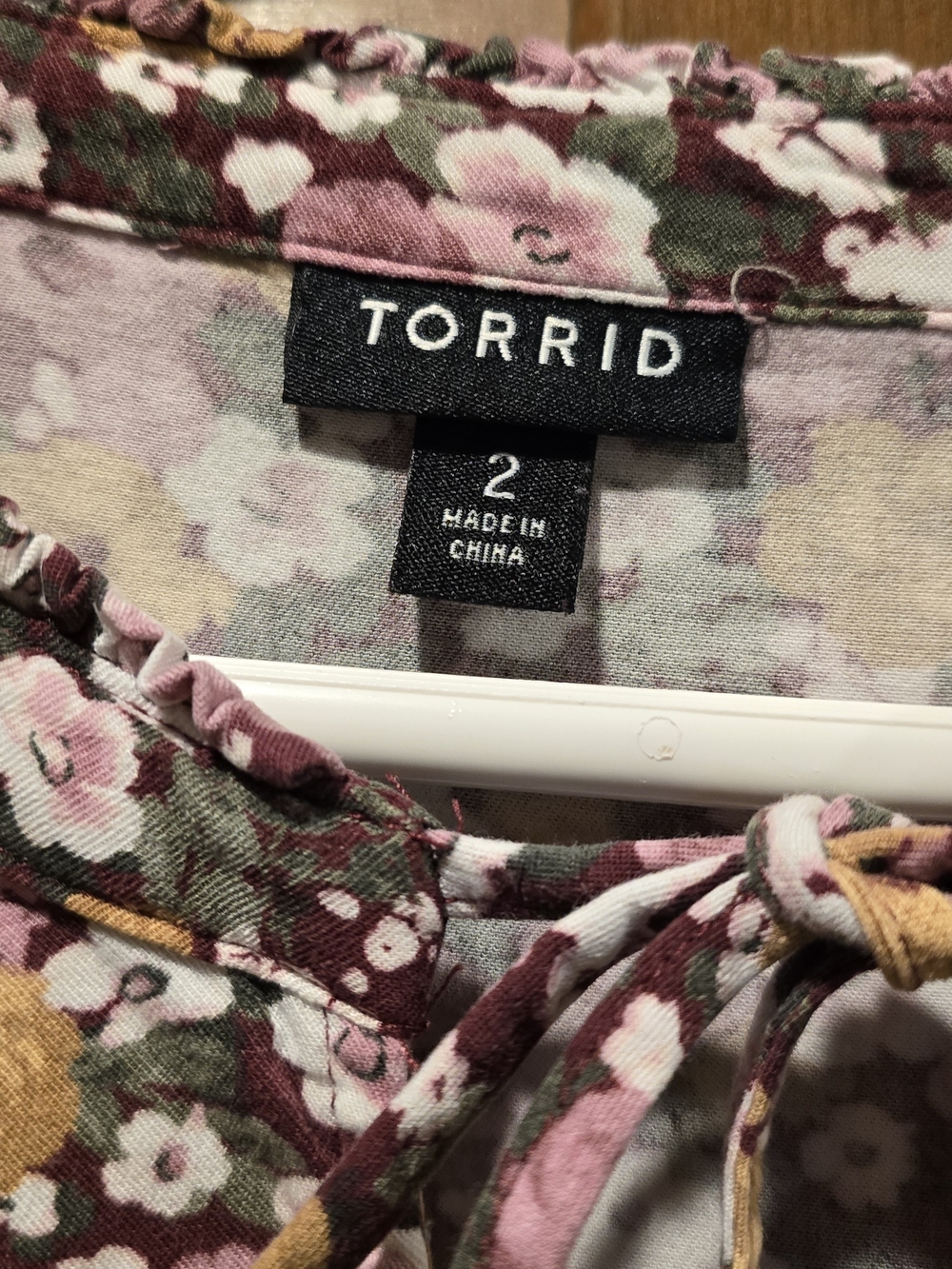 torrid Floral Ditsy Mini Dress in Burgundy, Pink, White & Sage - Picture 10 of 10